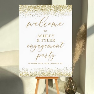 Plaque personnalisée pour fête de fiançailles - Panneau en mousse personnalisé - Décoration de célébration de fiançailles
