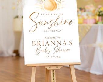 A Little Ray of Sunshine Baby Shower Welcome Sign, Neutral Sunshine Baby Shower Decor, Gender Neutral Baby Shower Welcome Board, Foam Board,