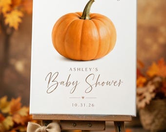 Fall Baby Shower Welcome Sign, Personalized Baby Shower Welcome Sign, Autumn Baby Shower Decor, Printed Foam Board, Digital Download
