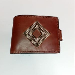 Faltbare Geldbörse | Leder Geldbeutel | Einzigartige Geldbörse | Mini Geldbörse | Echtleder Geldbörse | Gemusterte Geldbörse | Geschenk