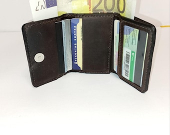 Handmade Leather Wallet for Women – Small Genuine Leather Compact Wallet, Card & Coin Purse Gift for Her