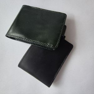 Cartera plegable / Cartera de cuero / Cartera única / Mini cartera para hombre