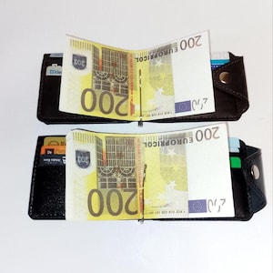 Clip para billetes / Organizador de efectivo / Tarjetero de cuero / De cuero natural / Clip para billetes de cuero / Billetera para hombre / Billetera minimalista / Regalo