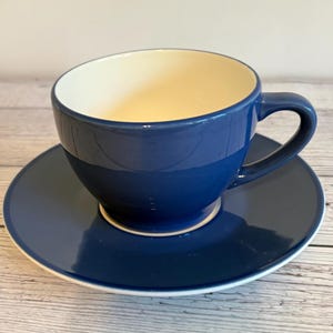 Vintage Italian Passano Williams-Sonoma Cup & Saucer – Cobalt Blue Ceramic Made in Italy