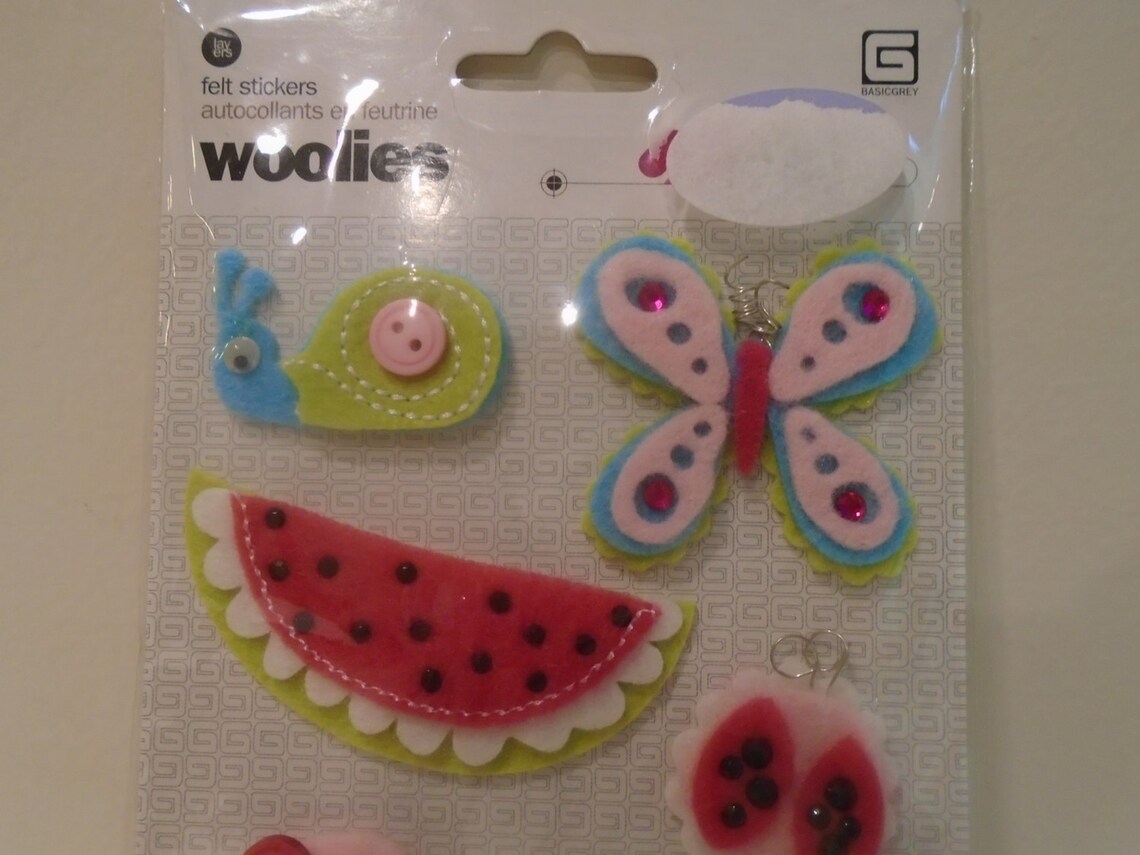 Woolies Felt Stickers Owl Butterfly Etc Etsy