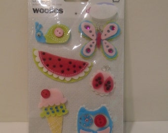 Woolies felt stickers, owl, butterfly, etc