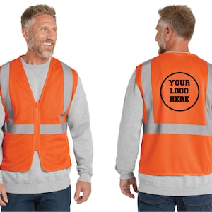 Custom Safety Vest - Personalized Safety Vest with your Logo - Construction Vest - ANSI 107 - OSHA Vest- High Visibility - Reflective Vest
