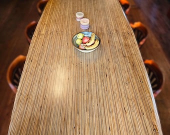 Tafla Lapis Gemcut 8-10-person wooden conference table, uniquely styled with a high-quality cast epoxy finish. Handmade in the Netherlands.