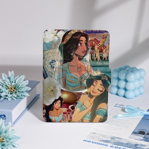 Prinsessan Jasmine Collage Kindle-fodral för Kindle Paperwhite 1/2/3/4, Colorsoft Kindle 11:e, Paperwhite 10:e 6'', Kobo-fodral, för boklig present