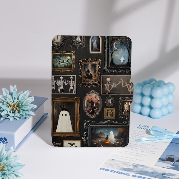 Vintage Halloween Kunstrahmen für Kindle Paperwhite 1/2/3/4, Colorsoft Kindle 11., Paperwhite 10.6 '', Kobo Clara Farbe, für Bücherwurm Geschenk