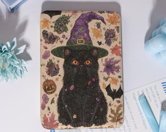 Halloween - Étui Kindle pour Kindle sur le thème chat Paperwhite 1/2/3/4, couleur souple Kindle 11e, Paperwhite 10e 6 pouces, Kobo Clara Color, cadeau livresque