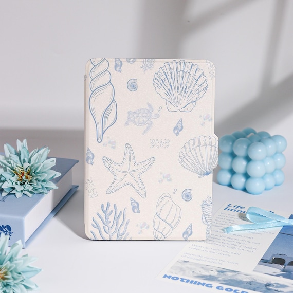 Seashell Starfish Ocean Kindle Case E-Reader Kindle Cover for Paperwhite1/2/3/4 Colorsoft Kindle11th for Paperwhite10th 6'' for Bookish Gift