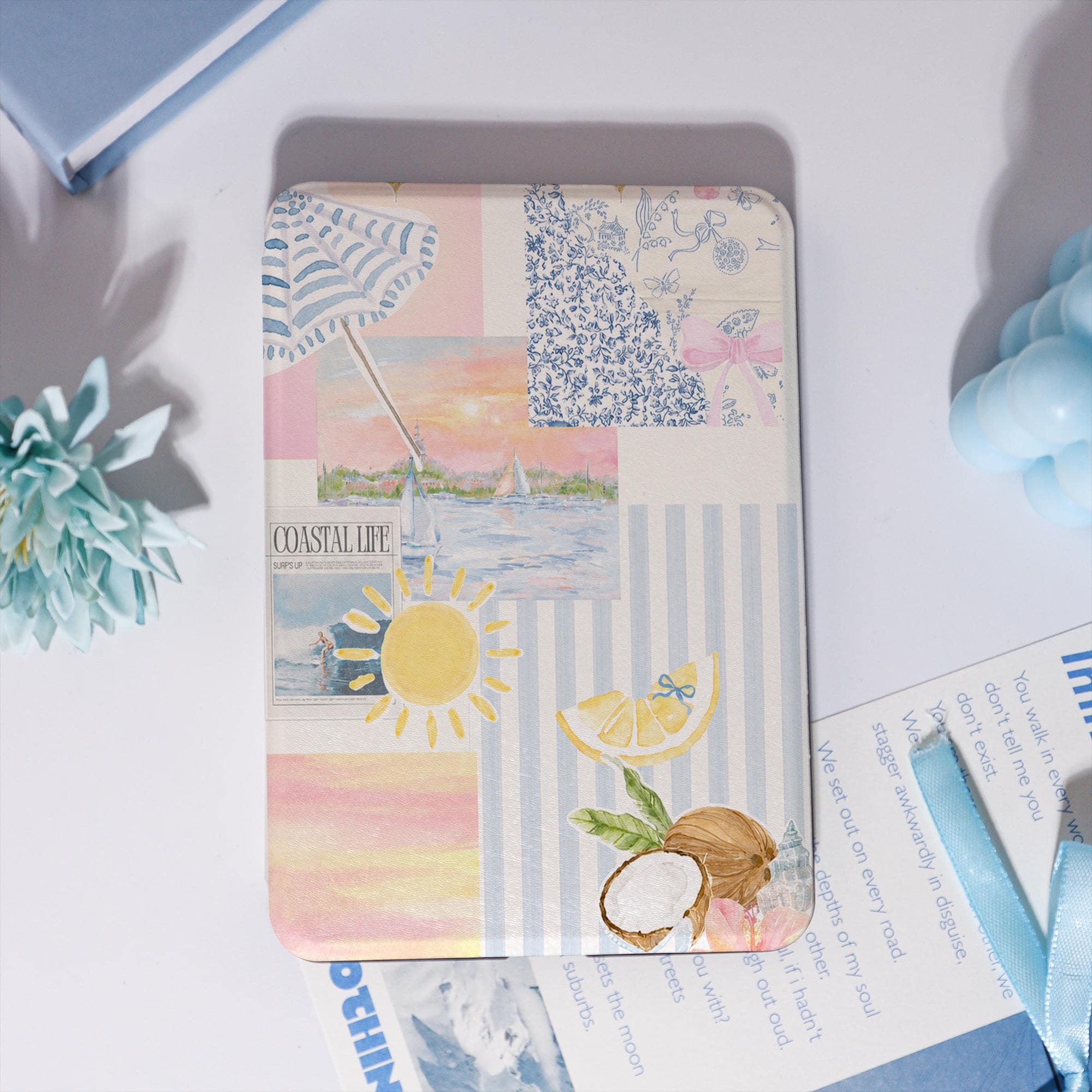 Sunmmer Pink Collage Kindle Case For Kindle Paperwhite 1/2/3/4, Colorsoft Kindle 11th, Paperwhite 10th 6'', Kobo Clara Color, Bookish Gift