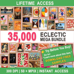 35.000 ECLECTIC MEGA BUNDLE Printable Wall Art, Gallery Wall Art, Eclectic Gallery Set, Maximalist Prints, Trendy, Kitchen Décor, Digital