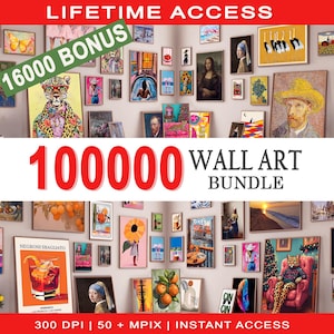 WHOLE SHOP SALE 100000 Mega Wall Art Set, Printable Maximalist Gallery, Trendy Aesthetic Prints, Eclectic Posters Instant Digital Download