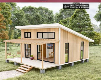 Tiny House Plans 18x22, Cabin House Plans, DIY Tiny Home, Small Cabin Plans, 1 Bedroom House Plans, 400 SQFT Adu House Plans, Cottage Plans