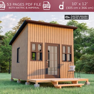 Small Cabin Plans 10x12, Tiny Home Plans, Shed DIY Plans, Guest House Plans, Tiny House Plans, Modern House Plans, Small Cottage House Plans