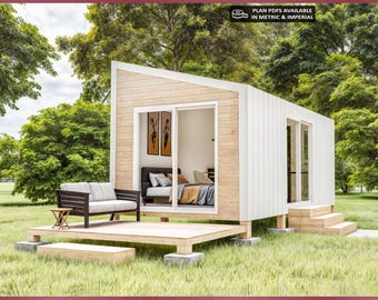 Planos de casas pequeñas de 10x20, plano de casa diminuta de 200 pies cuadrados, plano de cabaña de 1 dormitorio, casa estilo cabaña