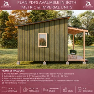Modern huisje (10x12 meter), doe-het-zelf blokhut, plannen voor een tiny house, klein schuurtje afbeelding 6