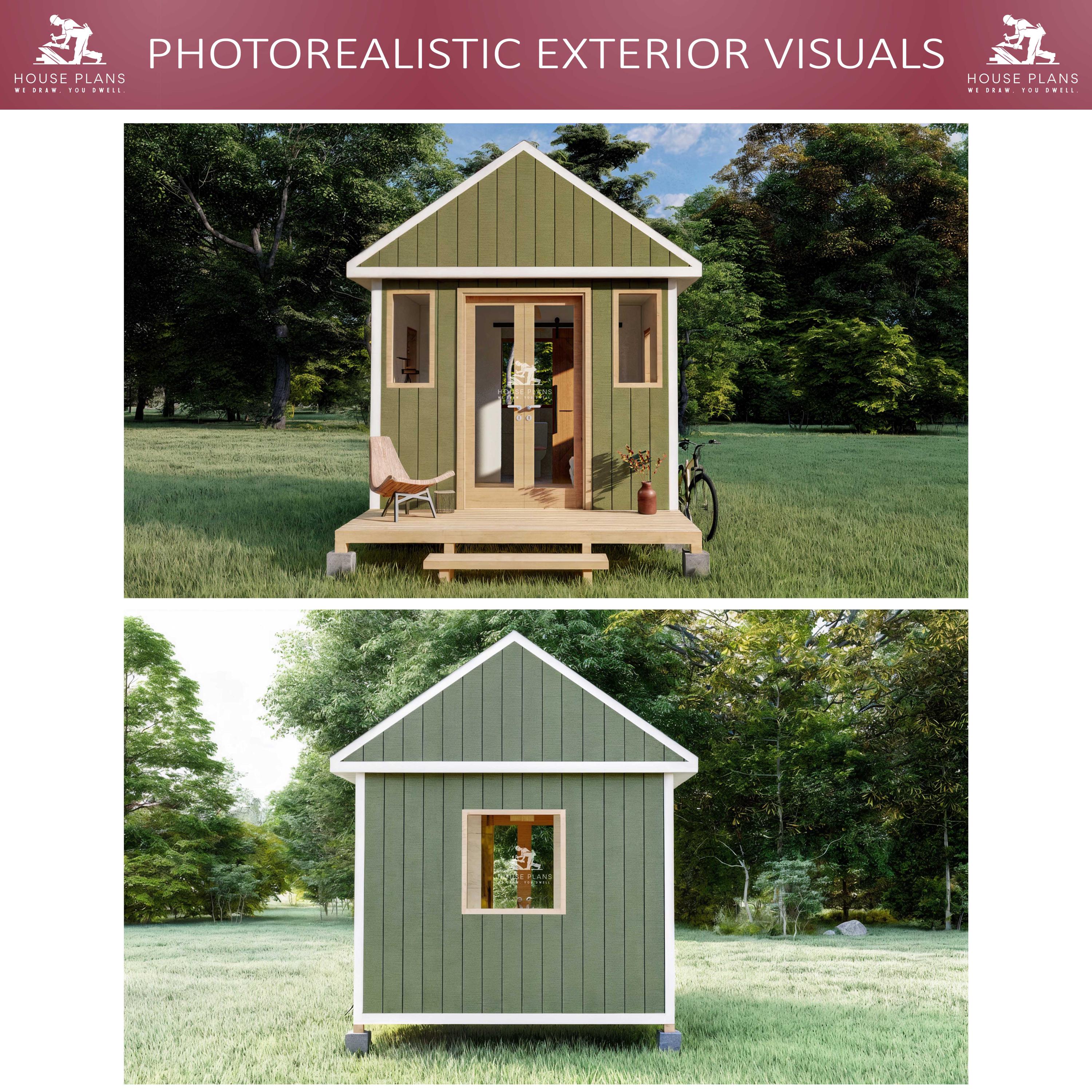 Cabin Plans 10x12, Tiny House Plan, Small House, 1 Bedroom Cottage - Etsy
