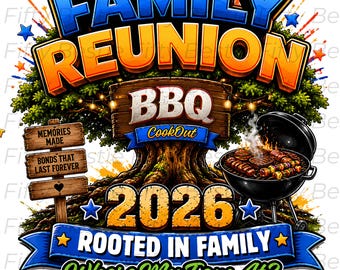 Familjeåterförening BBQ Cookout 2026 Png, Sommarfamiljegrillning PNG, Familjeåterförening BBQ T-shirtdesign, Familjesammankomstband, Familjekärlek