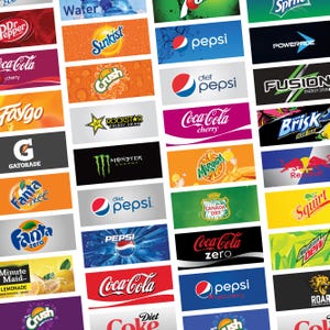 40 vending machine labels, soda labels,beer vending machine labels, soda machine labels,soda drink png, Soft Drinks Vending Machine Labels