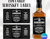Custom Whiskey Label Canva Template, Your name Whiskey Bottle Tag,  Editable Whiskey Bottle Label, Printable Whiskey Bottle Label, Canva