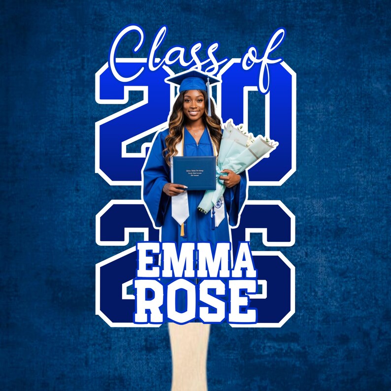5 Blue Graduation Fan Canva Editable Templates, Graduate Fans Senior ...