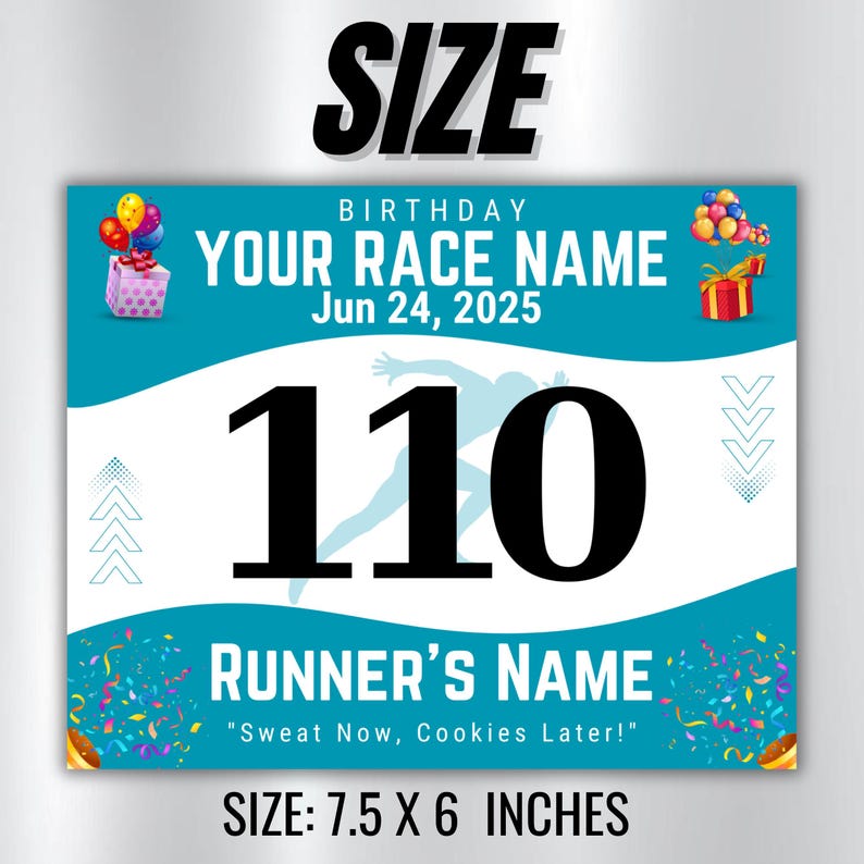 Buy Race Bibs Template, Custom Race Bib, Printable Racing Bib, Running ...