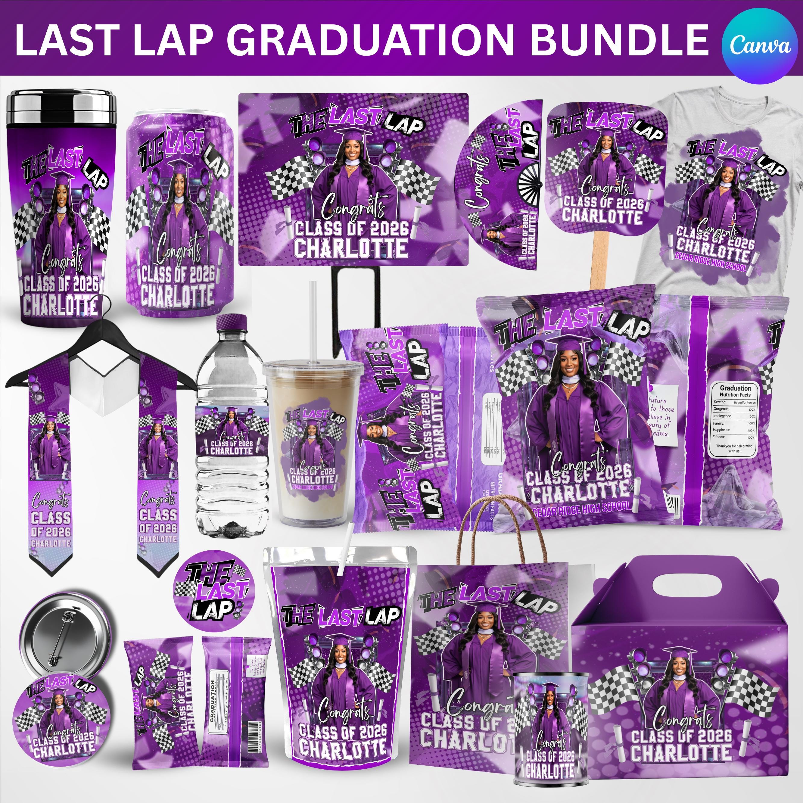 Last Lap Graduation Bundle Canva Template, Class of 2026 Last Lap Grad ...