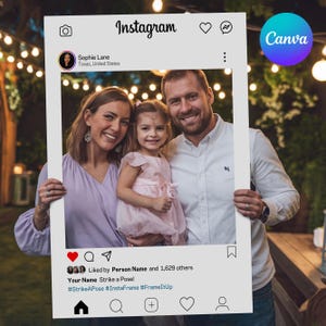 Instagram-Rahmen Canva Vorlage, Instagram-Rahmen für Fotoautomat, Blogger, Hochzeit, Instarahmen, Selfie-Rahmen, Foto-Prop-Rahmenvorlage
