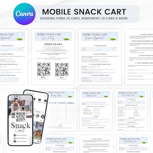 Mobille スナック カート、モバイル シャルキュトリー バンドル、モバイル シャルキュトリー契約、イベント ベンダー契約、シャルキュトリー カート プラン、QR コード署名