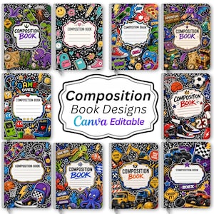 Back to School Composition Book Bundle, Leopard Composition Book Covers , First Day Of School Pattern Designs,Teacher Name Tags
