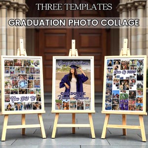 Graduation Photo Collage Template, Graduation Welcome Sign, Graduation Party Poster, Photo Board Template,Senior Photo Collage,24x36 Collage