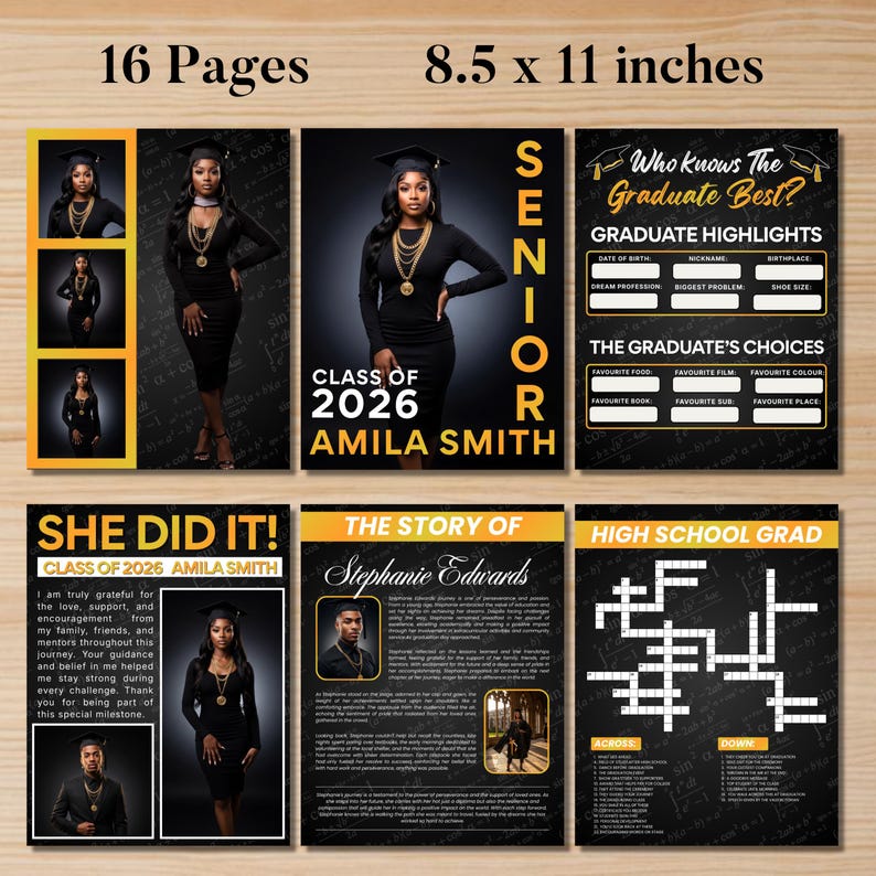 Graduation Activity Booklet Editable Canva Template,2026 Senior GRAD ...