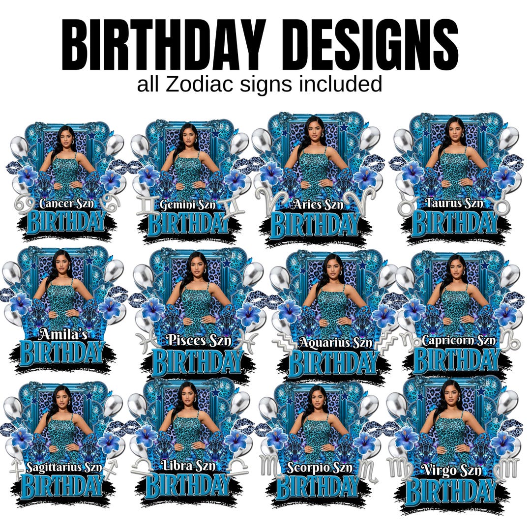 Birthday Design Template,blue Balloon Birthday Sticker Design Template ...