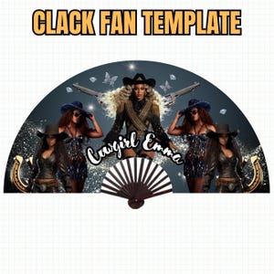Cowboy Carter Inspired Clack Fan Template, Clack Fan Squad Png, Cowgirl Fan Template, Western Clack Fan Design, Cowgirl Carter Clack Fan Png
