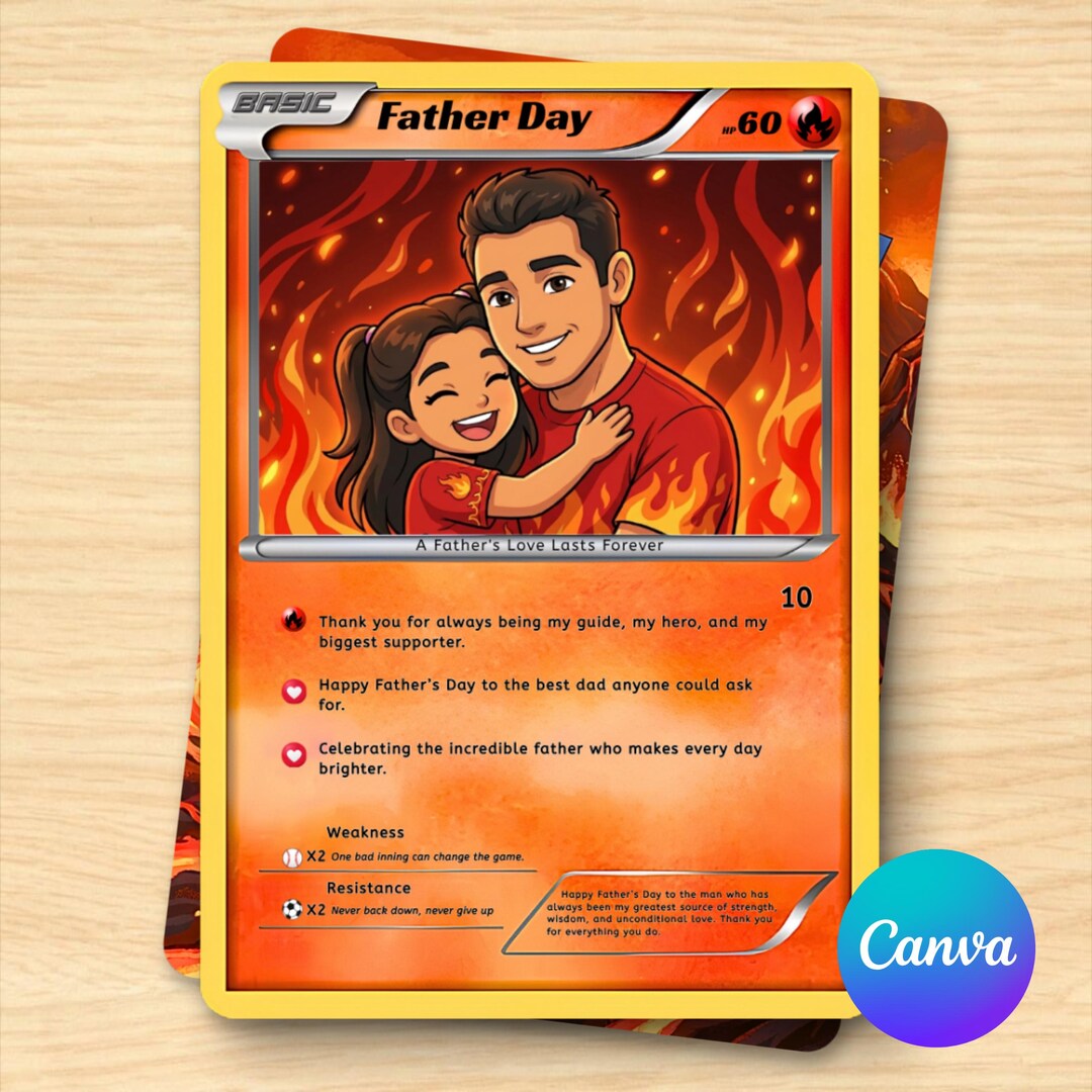 pokemon father's day cards Nestura Metal Customized Fathers Card with Photo | Thoughtful Dad Card Custom Got a super rare card