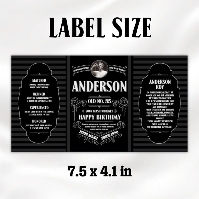 Custom Whiskey Label Canva Template, Editable Whiskey Bottle Label ...