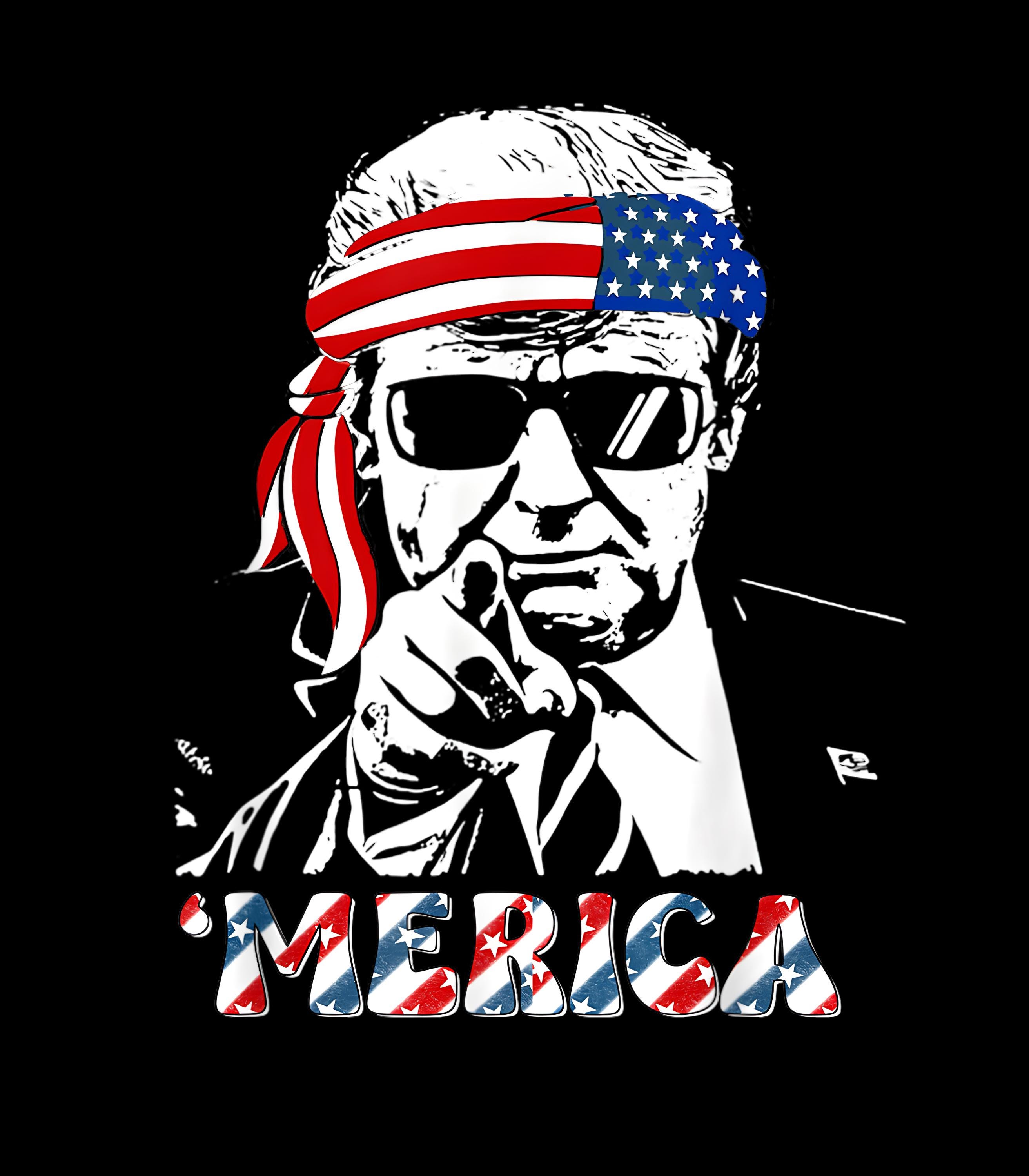 MERICA TRUMP Happy 4th Of July Trump American Flag Png, Trump American Flag png, Patriotic png, 4th of July Trump png, Digital Download