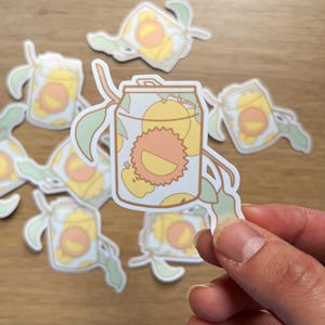 Adesivo per succhi di frutta - Succo di pera | Adesivo lucido | Adesivo carino | Kawaii