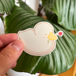 Duck Sticker - Duck with Flower In Mouth | Glossy Sticker | Cute Sticker | Kawaii