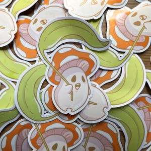 Shroomie Sticker - Shroom Man Leaf Umbrella | Glossy Sticker | Cute Sticker | Kawaii