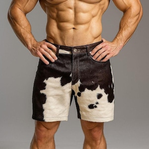 Handmade Cowhide Leather Shorts: Western Style Summer Wear