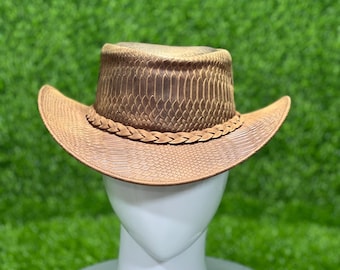Crocodile Texture Leather Cowboy Hat: Western Rodeo Style