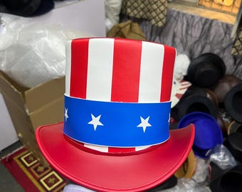 Patriotic Uncle Sam Top Hat: USA Independence Day Steampunk Hat | 4th of July Party Hat
