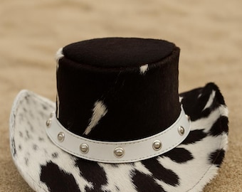 Cowhide leather Cowboy Hat:  Studds Accent Western Rodeo style Hat