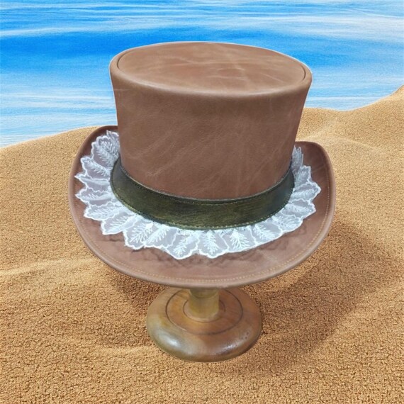Elegant Brown Leather Women\'s Hat Midnight Rider | Womens Leather Outback Hat – American Hat  main image 3