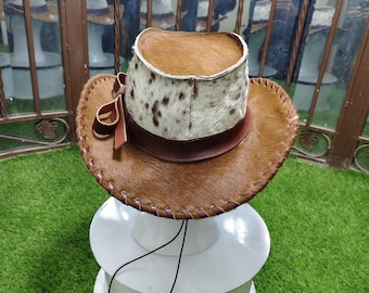 Vintage Minnetonka Boho Outback Western Leather Hat - the  display picture 2