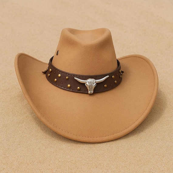 Classic Leather Western Cowboy Hat - Tan Dean Rancher Cowboy Hat | Women main image 2